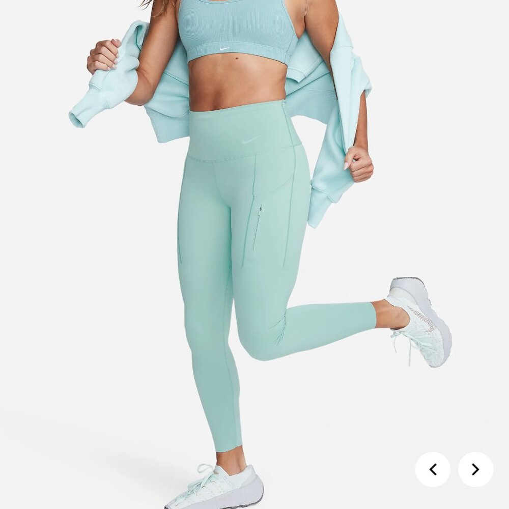 Nike Go Women's Firm-Support High-Waisted 7/8 Leggings with Pockets, Mint